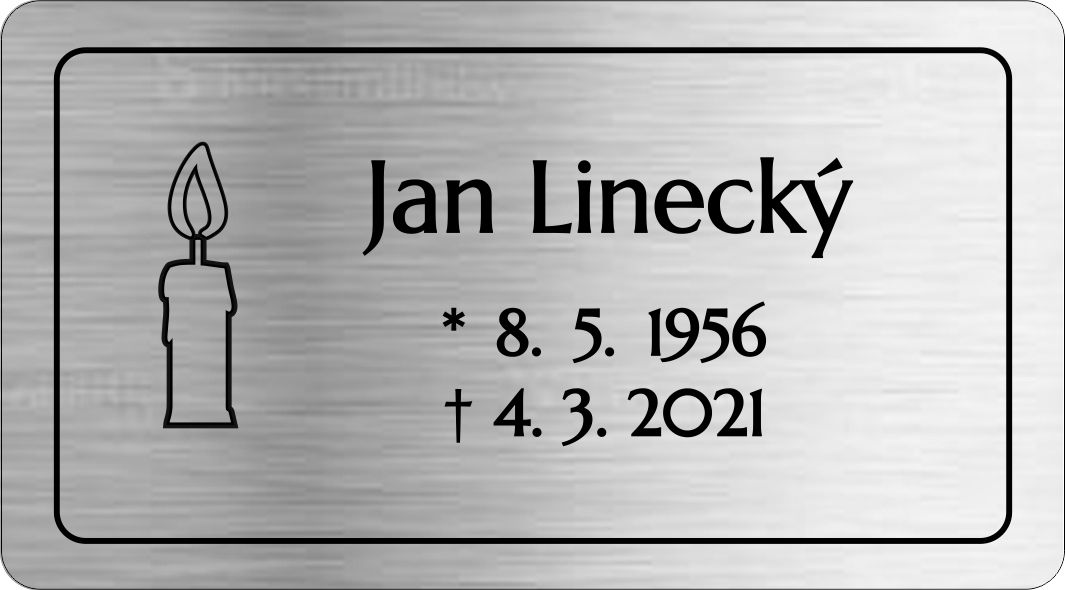 Štítek na urnu se svíčkou