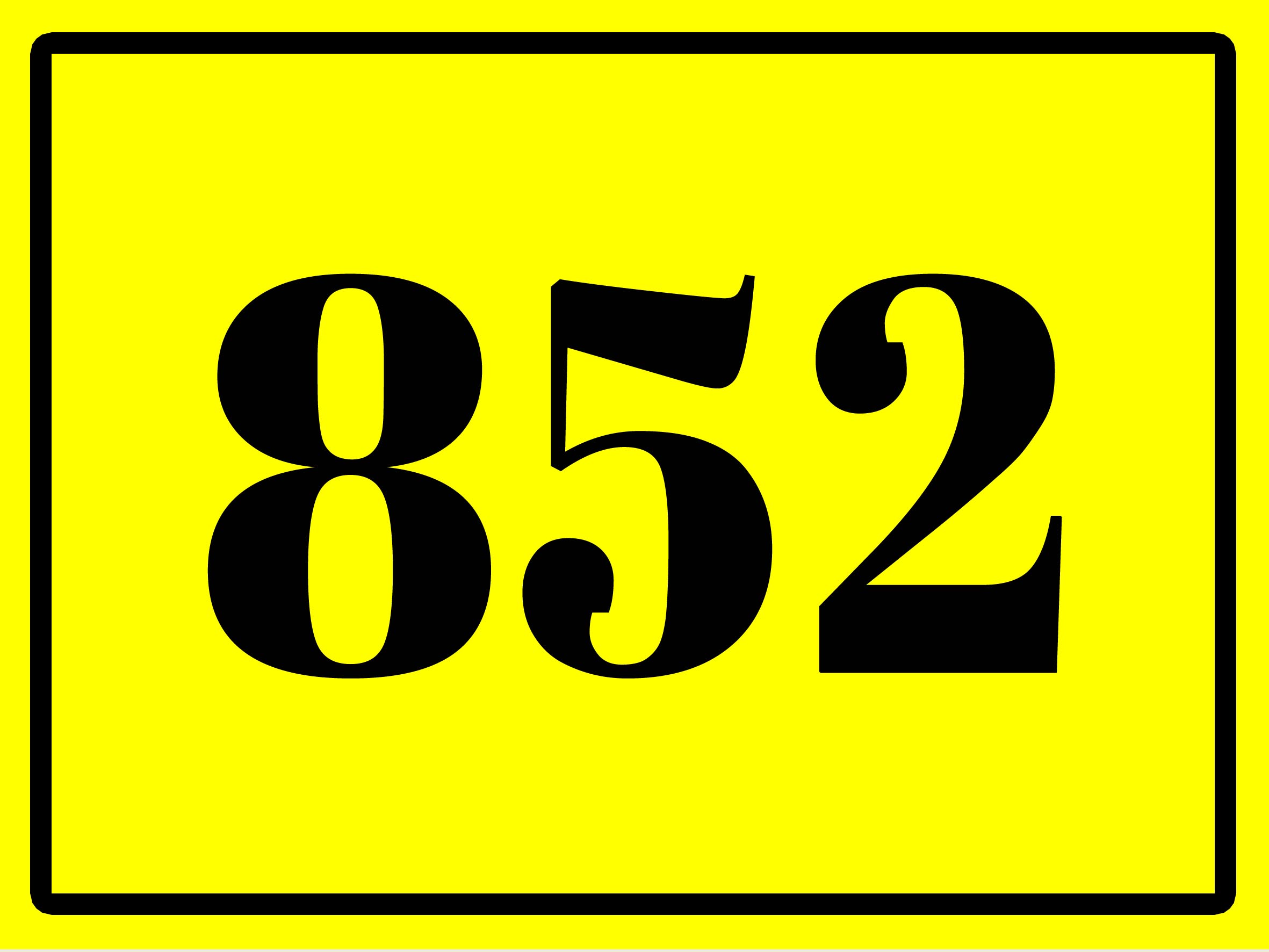 Číslo popisné na dům žluté vzor 852